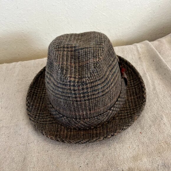 Stetson Men's Plaid Wool Felt Debonair Sophisticated Tweed Fedora Hat Sz 7 1/4" - Picture 2 of 12